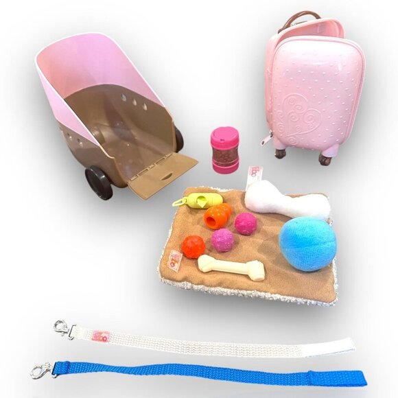 Dog Carrier Set Pink Pet Tote Carriers & Accessories Dog Toys, Leashes & Collars - Picture 2 of 11